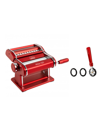 Atlas 150 Kırmızı Makarna Makinesi + Pastawheel
