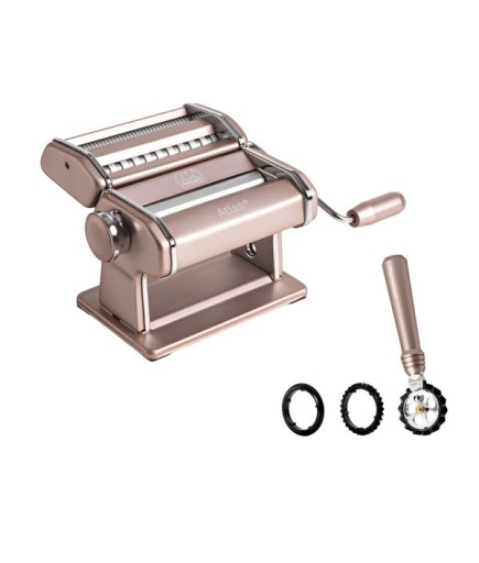 Marcato Atlas 150 Plus Makarna Makinesi + Pastawheel Set Pastel Pembe
