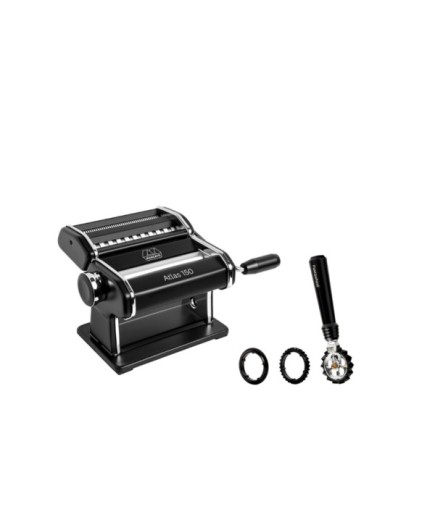 Marcato Atlas 150 Siyah Makarna Makinesi + Pastawheel